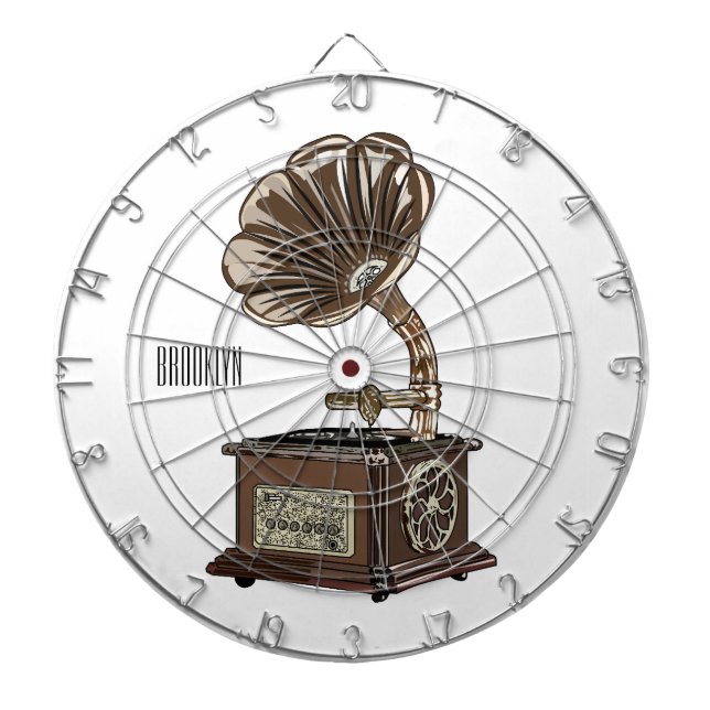 Turntable cartoon illustration  dartboard (Front)