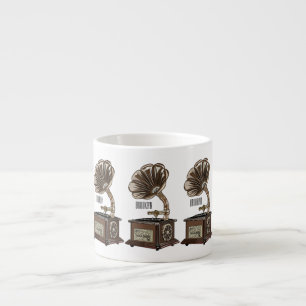 Turntable cartoon illustration  espresso cup