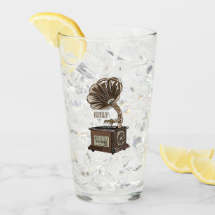 Turntable cartoon illustration glass