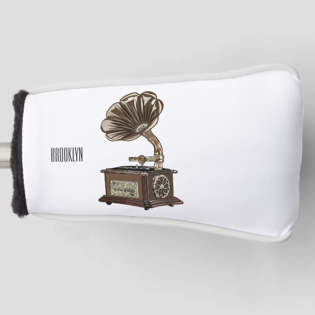 Turntable cartoon illustration  golf head cover (Front)