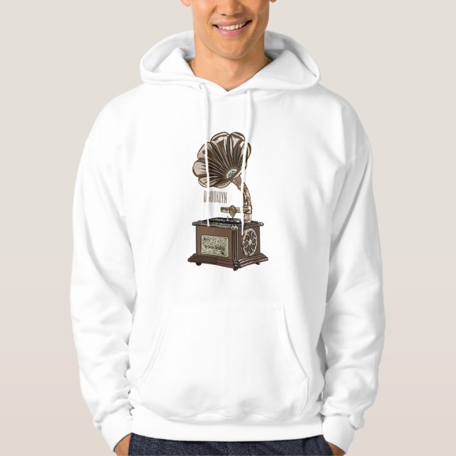 Turntable cartoon illustration  hoodie (Front)