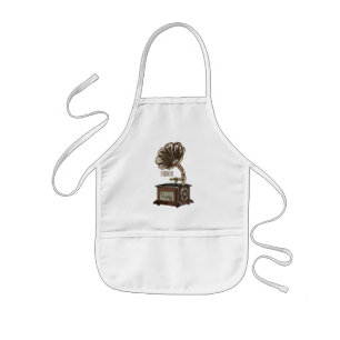 Turntable cartoon illustration  kids apron