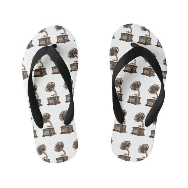 Turntable cartoon illustration  kid's flip flops (Footbed)