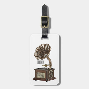 Turntable cartoon illustration luggage tag