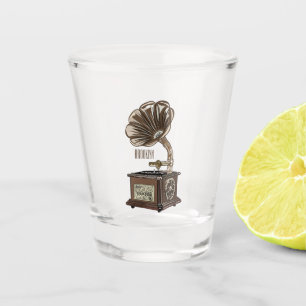 Turntable cartoon illustration shot glass