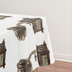 Turntable cartoon illustration  tablecloth