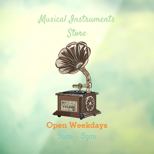 Turntable cartoon illustration window cling (Sheet 3)