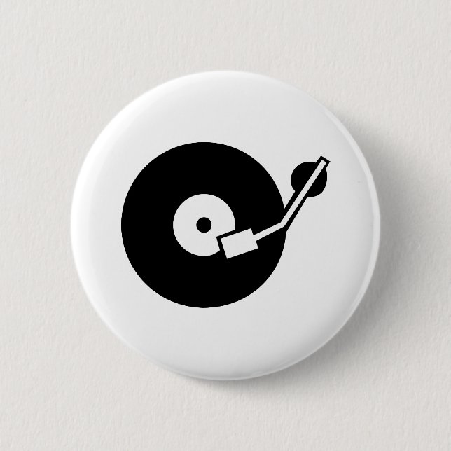 Turntable DJ 6 Cm Round Badge (Front)