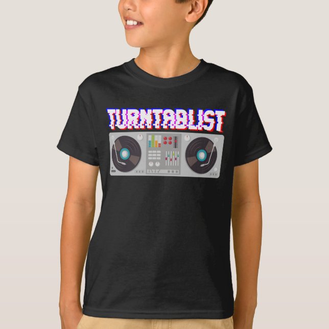 Turntable DJ Music Producer Techno Turntablist T-Shirt (Front)