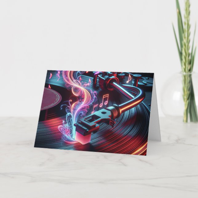 Turntable Music For Birthday Card (Front)