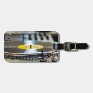 Turntable Record Vinyl Music Sound Retro Vintage Luggage Tag