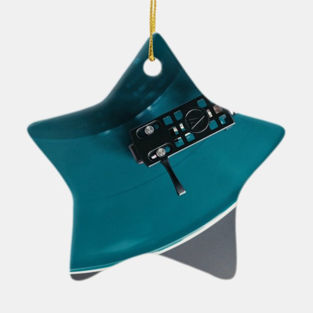 Turntable Vinyl Record Album Music Ceramic Tree Decoration (Front)