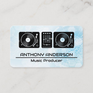 Turntables Tech Background Business Card
