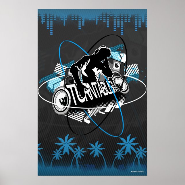 Turntablism DJ Poster  Music Turntable Disc Jockey (Front)