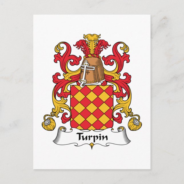 Turpin Family Crest Postcard (Front)