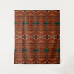Turq & Coral Ikat  Tapestry