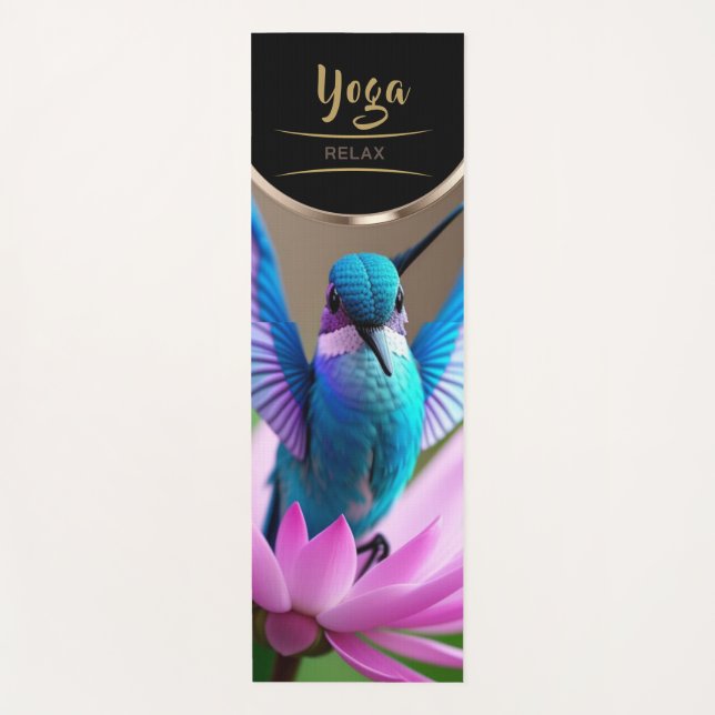 Turqoise Hummingbird - Yoga Mat (Front)