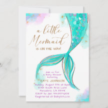 Turqoise Mermaid Under The Sea Ocean Baby Shower