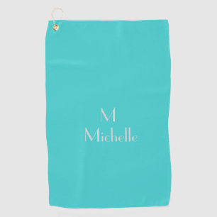 Turqoise solid colour -personalised golf towel