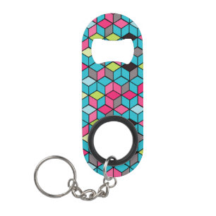 Turqouise and Pink Cube Pattern