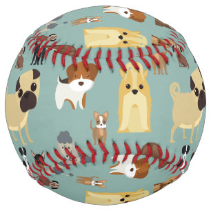 turqouise background dogs pattern. softball