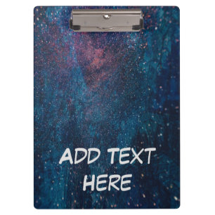 Turqouise Galaxy Paint Sparkles Clipboard