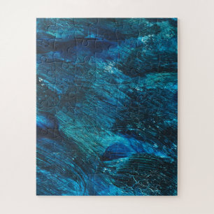 Turqouise Galaxy Paint Sparkles Jigsaw Puzzle