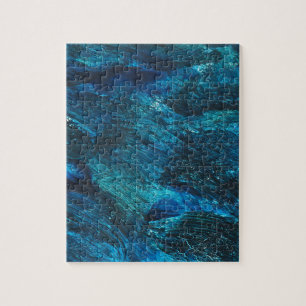 Turqouise Galaxy Paint Sparkles Jigsaw Puzzle