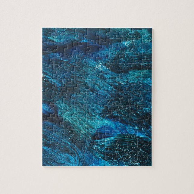 Turqouise Galaxy Paint Sparkles Jigsaw Puzzle (Vertical)