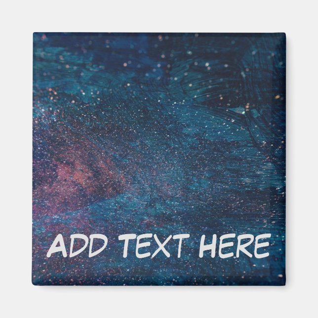 Turqouise Galaxy Paint Sparkles Magnet (Front)