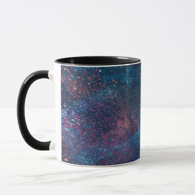 Turqouise Galaxy Paint Sparkles Mug (Left)