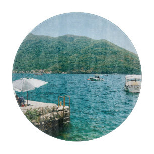 Turqouise waters of Perast - Montenegro Cutting Board