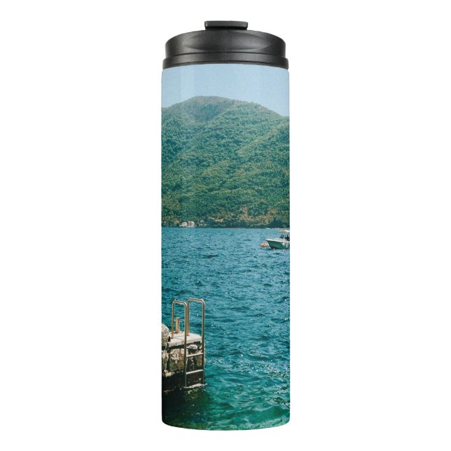 Turqouise waters of Perast - Montenegro  Thermal Tumbler (Front)