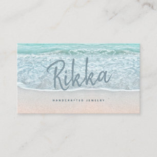 Turquioise Ocean Sandy Beach Handmade Jewellery Business Card