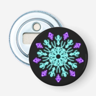 Turquiose and purple neon flower bottle opener