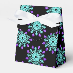 Turquiose and purple neon flower favour box
