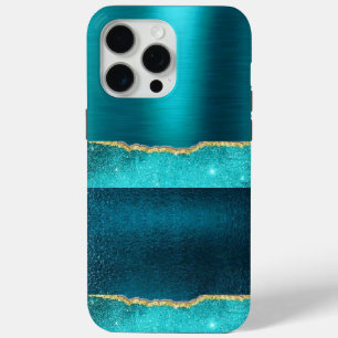 Turquiose Sparkle Cool Gold Design Case