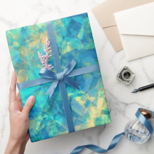 Turquise Crumpled Texture Wrapping Paper