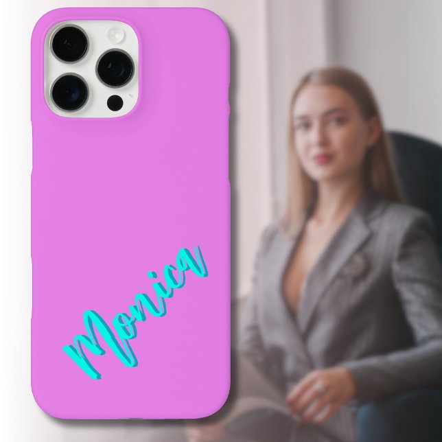 Turquoise 3D Azure Name | Funny Violet Case-Mate iPhone Case (Creator Uploaded)