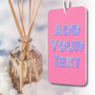 Turquoise 3D Indigo Modern Name Funny Hot Pink Car Air Freshener