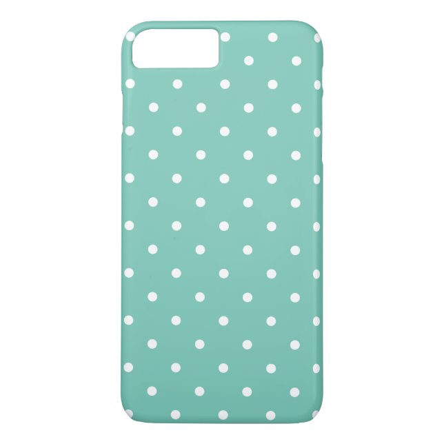 Turquoise 50s Polka Dot iPhone 7 Plus Case (Back)