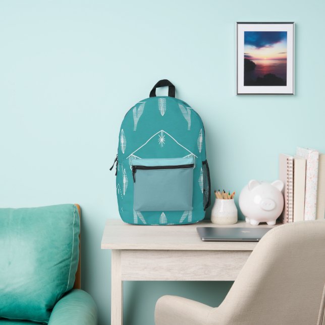 Turquoise Abstract Cut & Sew Bag for School (Insitu)