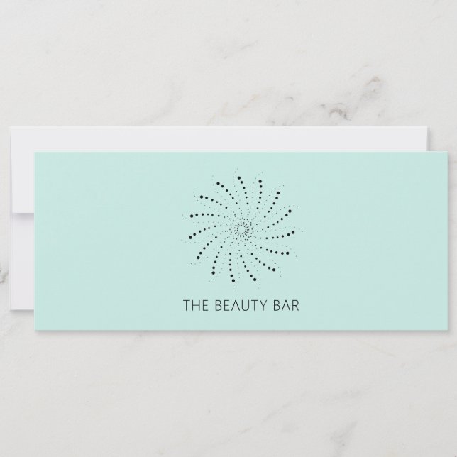 Turquoise Abstract Flower Elegant Gift Certificate (Front)