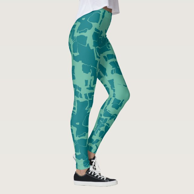 Turquoise abstract leggings (Right)