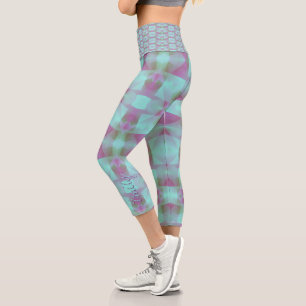 Turquoise Abstract pastel Personalised HCL Capri Leggings