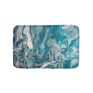 Turquoise Abstract Small Bath Mat
