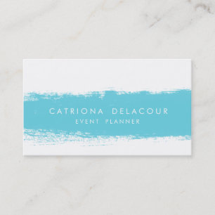 Turquoise Abstract Watercolor Splash Business Card