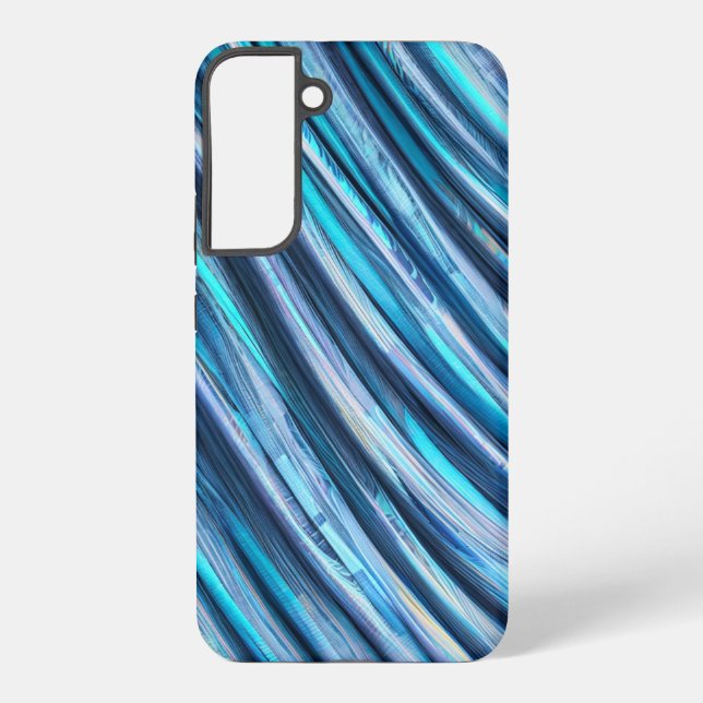 Turquoise Abstract Wave Pattern Phone Case (Back)