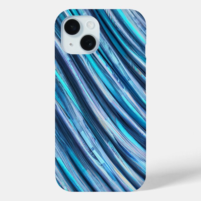 Turquoise Abstract Wave Pattern Phone Case (Back)