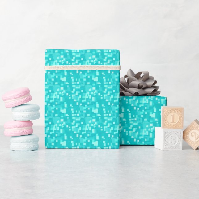 Turquoise Abstract  Wrapping Paper (Baby Shower)
